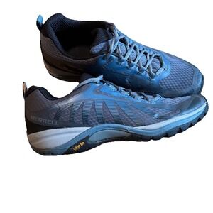 Merrell Siren Edge 3‎ Women's 9 Trail Shoes Hiking J034434 Vibram Gray Blue